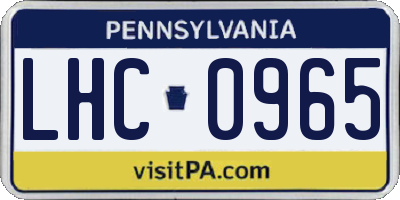 PA license plate LHC0965