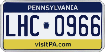 PA license plate LHC0966