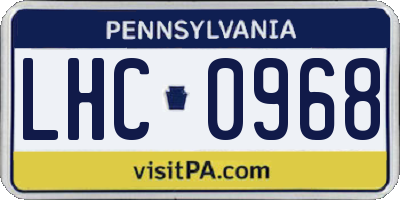PA license plate LHC0968
