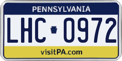 PA license plate LHC0972