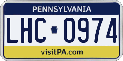 PA license plate LHC0974