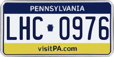 PA license plate LHC0976