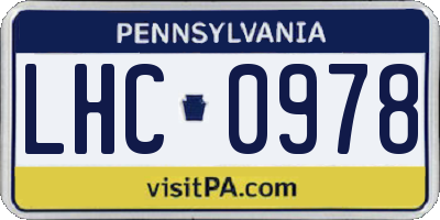 PA license plate LHC0978