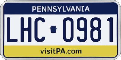 PA license plate LHC0981
