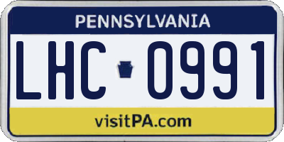 PA license plate LHC0991
