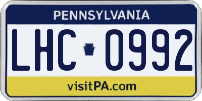 PA license plate LHC0992