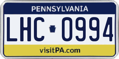 PA license plate LHC0994