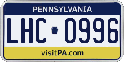 PA license plate LHC0996
