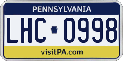 PA license plate LHC0998