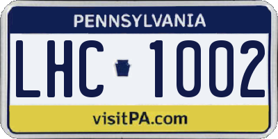 PA license plate LHC1002