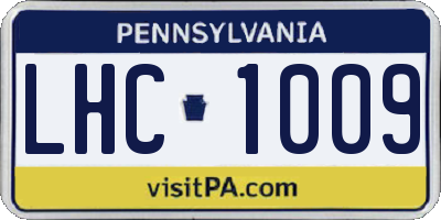 PA license plate LHC1009