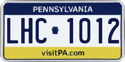 PA license plate LHC1012