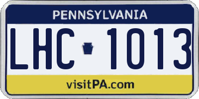 PA license plate LHC1013