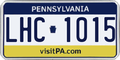 PA license plate LHC1015