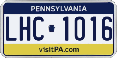 PA license plate LHC1016