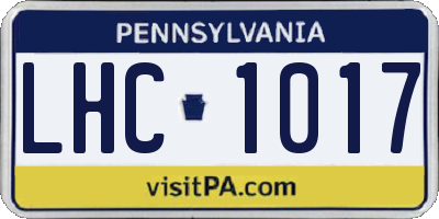 PA license plate LHC1017