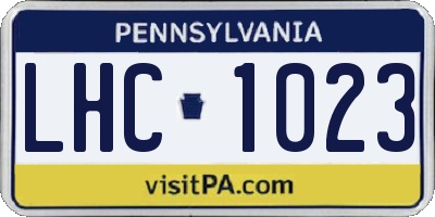 PA license plate LHC1023