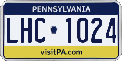 PA license plate LHC1024