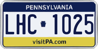 PA license plate LHC1025