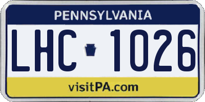 PA license plate LHC1026