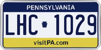 PA license plate LHC1029