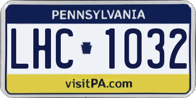 PA license plate LHC1032