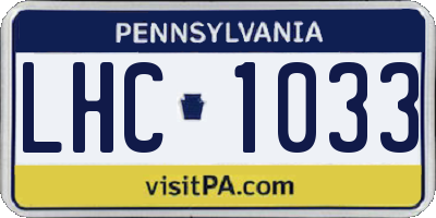 PA license plate LHC1033