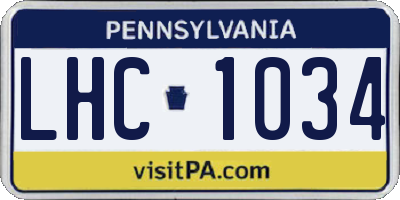 PA license plate LHC1034