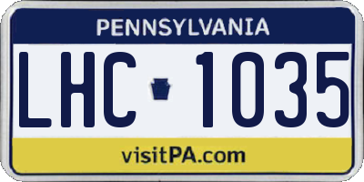 PA license plate LHC1035