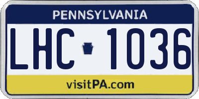 PA license plate LHC1036