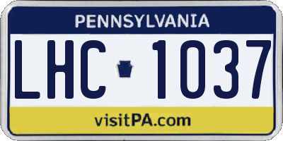 PA license plate LHC1037
