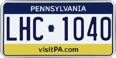 PA license plate LHC1040