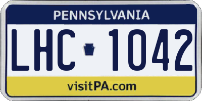 PA license plate LHC1042