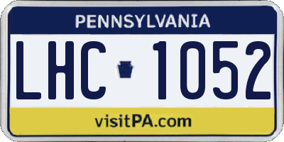 PA license plate LHC1052