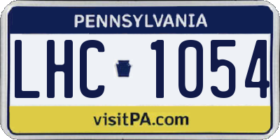 PA license plate LHC1054