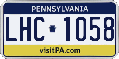 PA license plate LHC1058