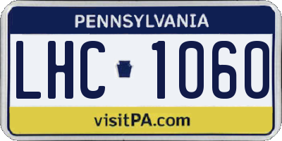 PA license plate LHC1060