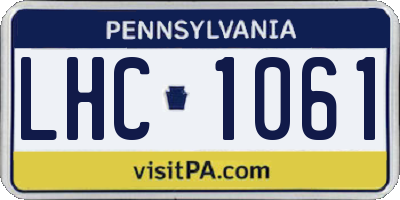 PA license plate LHC1061