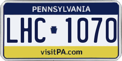 PA license plate LHC1070