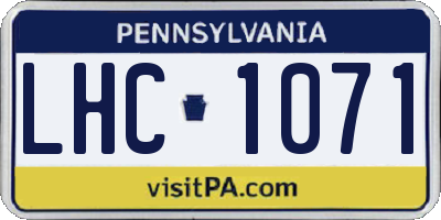 PA license plate LHC1071