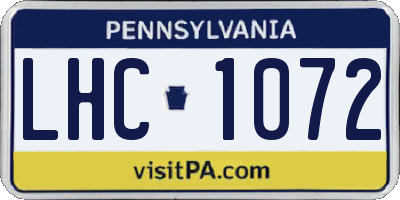 PA license plate LHC1072