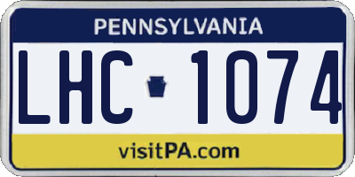 PA license plate LHC1074
