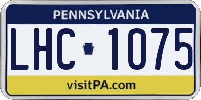 PA license plate LHC1075