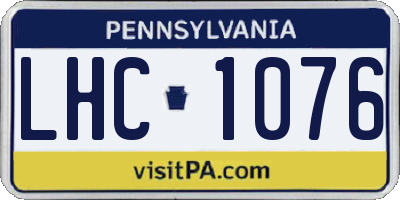 PA license plate LHC1076