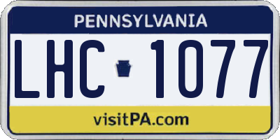 PA license plate LHC1077