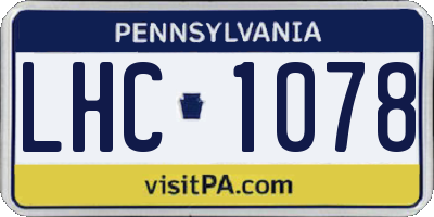PA license plate LHC1078