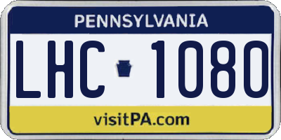 PA license plate LHC1080
