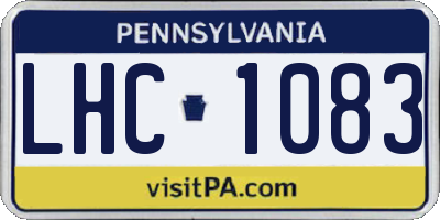 PA license plate LHC1083