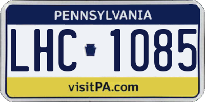 PA license plate LHC1085