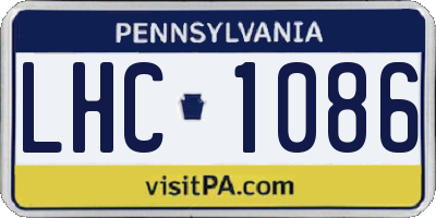 PA license plate LHC1086